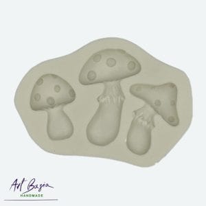 Pentart – Foremka Silikonowa 3 Grzybki | Precyzyjne Dekoracje do Twoich Projektów 8x5,5 cm 1 Foremka silikonowa grzybki 3