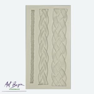 Pentart Foremka Silikonowa 3 Sznury, Taśmy Plecione 16x8,5 cm 1 Foremka silikonowa paski 2