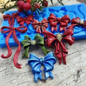 Forma Silikonowa Kokardki – Mila Projekt | Dekoracyjne Wzory 14×7 cm 1 Forma silikonowa Kokardki 6