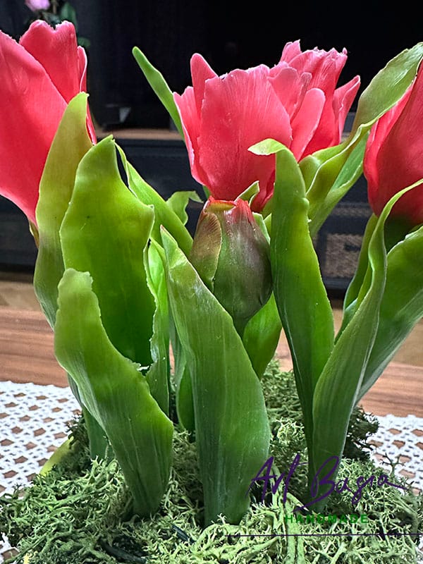 Tulipany z zimnej porcelany – wiosna, która nie przemija 7 Tulipany zimna porcelana czerwone 6