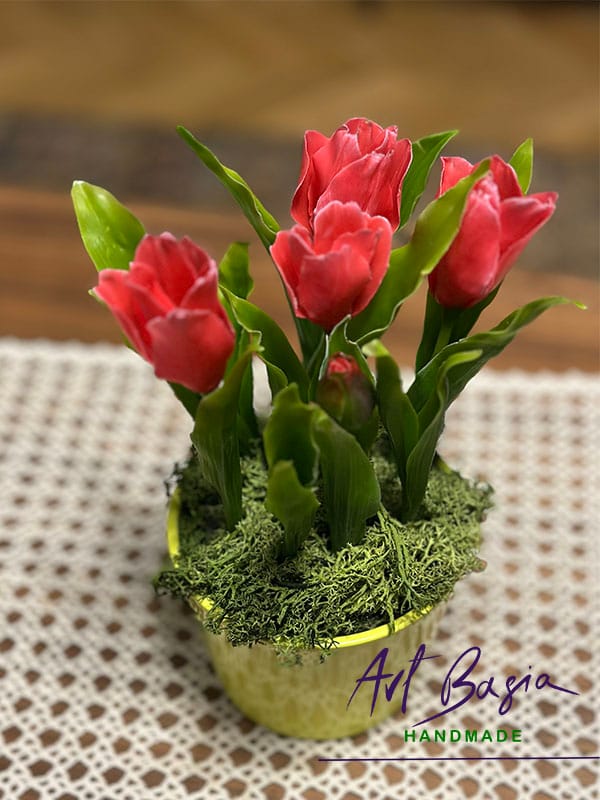 Tulipany z zimnej porcelany – wiosna, która nie przemija 12 Tulipany zimna porcelana czerwone 8