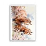 Papier ryżowy do decoupage z motywem dwóch koni wśród kwitnących gałęzi Konie 0245