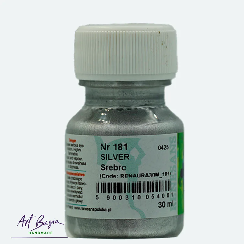 Renesans AURA Srebrny Tusz Alkoholowy 30 ml nr 181 Silver