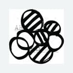 Szablon okręgi AB Studio ID-117, 15x15 cm – abstrakcyjny motyw do tła mixed media