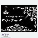 Szablon ornamenty ID-331 AB Studio 18x24 cm – dekoracyjne narożniki i bordery