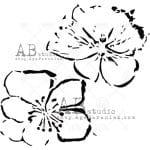 Szablon kwiaty ID-81 AB Studio 15x15 cm – delikatny kwiatowy wzór do dekoracji DIY
