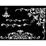 Szablon ornamenty ID-331 AB Studio 18x24 cm – dekoracyjne narożniki i bordery