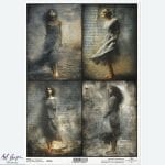 Papier ryżowy ITD Collection R2723 A4 – portrety kobiece, styl vintage/gothic