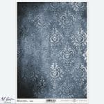 Papier ryżowy ITD Collection R1941 A4 z ornamentowym tłem w stylu vintage w odcieniach grafitu i granatu