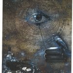 Papier ryżowy ITD Collection R1708 – motyw alchemii, oko / kruk, format A4