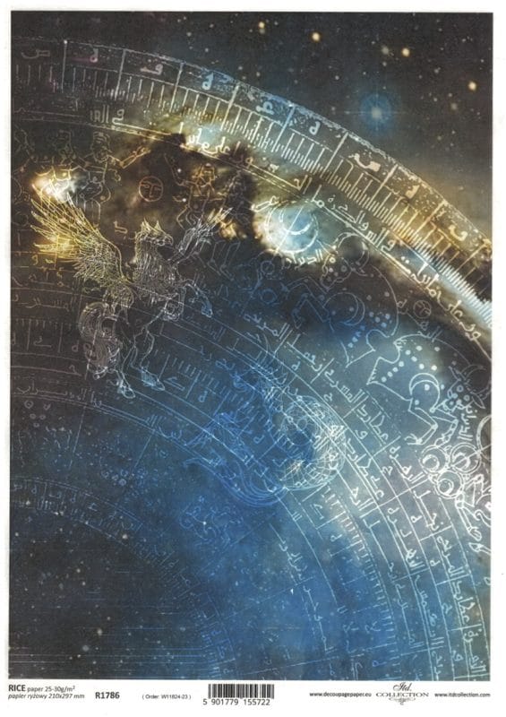 Papier ryżowy ITD Collection R1786 z motywem nieodkrytego magicznego świata – decoupage A4