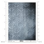 Papier ryżowy ITD Collection R1943 A4 z ornamentowym tłem w stylu vintage w odcieniach grafitu i granatu