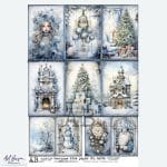 Papier ryżowy ABstudio 6296 A4 – zimowa dziewczynka, prezenty, dekoracje, styl vintage/fantasy