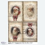 papier ryżowy ABstudio 6220 Mikołaj vintage portret ramka decoupage A4