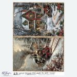 papier ryżowy decoupage świąteczny zimowy domek pociąg vintage ABstudio 6290