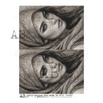 papier ryżowy decoupage kobieta etniczna boho vintage czarno biały ABstudio 5101