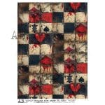 papier ryżowy decoupage karty do gry serca vintage grunge ABstudio 6559