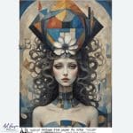 papier ryżowy decoupage geometryczny portret kobiety collage art ABstudio 6762