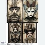 papier ryżowy decoupage gothic fantasy mroczne portrety ABstudio 6667