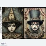 papier ryżowy decoupage cyrk fantasy clown vintage ABstudio 6856