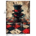 papier ryżowy decoupage Szalony Kapelusznik karty fantasy vintage ABstudio 6557.