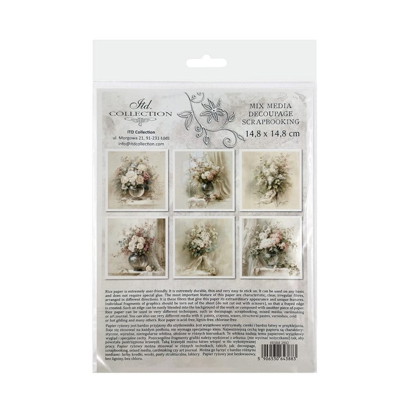 Zestaw papierów ryżowych ITD Collection RSM260 z grafikami vintage do decoupage